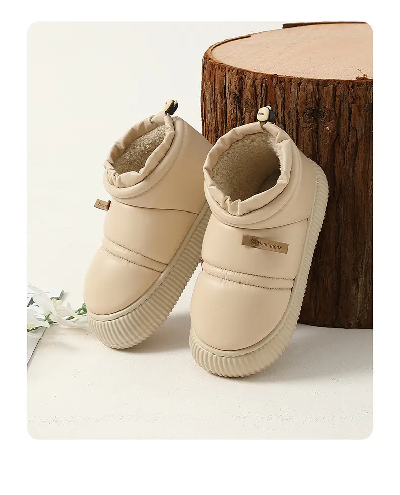 Women Closed Heel Waterproof Cotton Slippers Winter Indoor — feature 13
