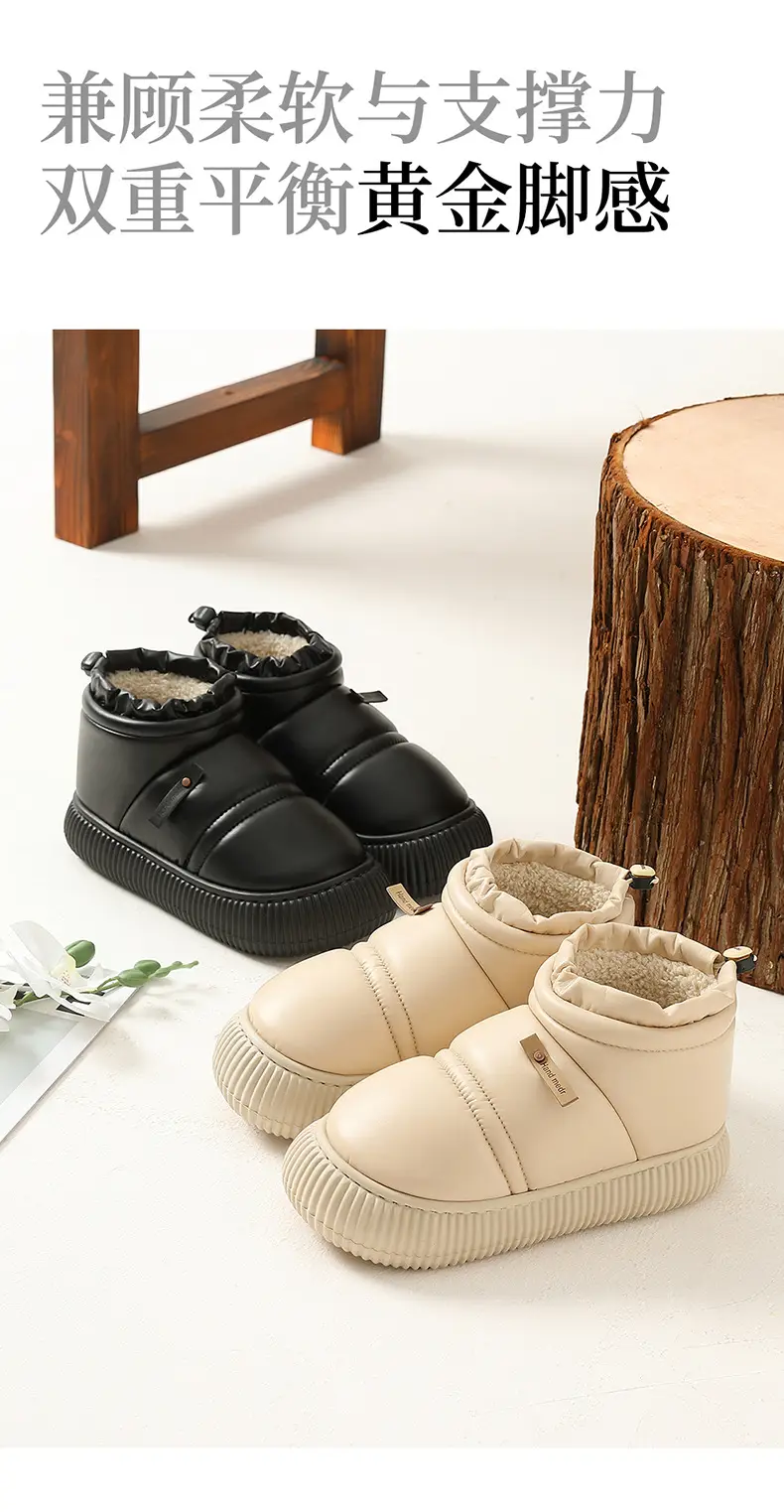 Women Closed Heel Waterproof Cotton Slippers Winter Indoor — feature 17