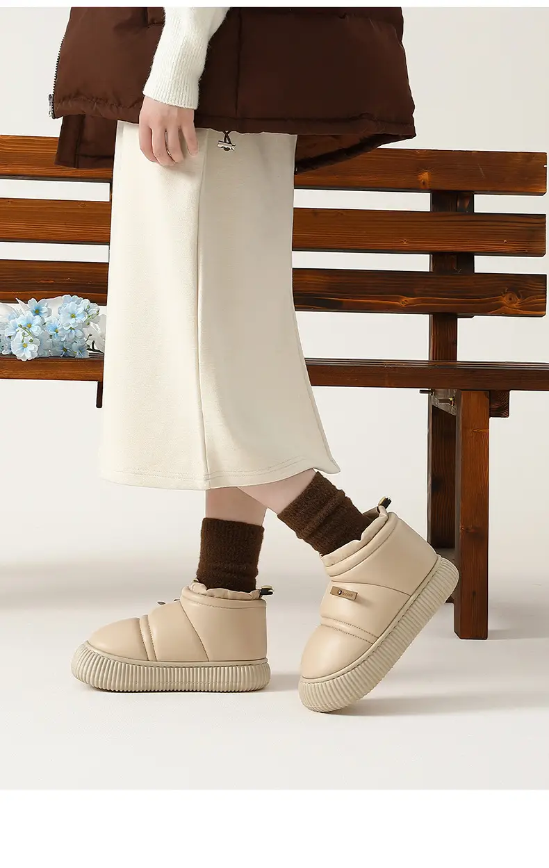 Women Closed Heel Waterproof Cotton Slippers Winter Indoor — feature 22