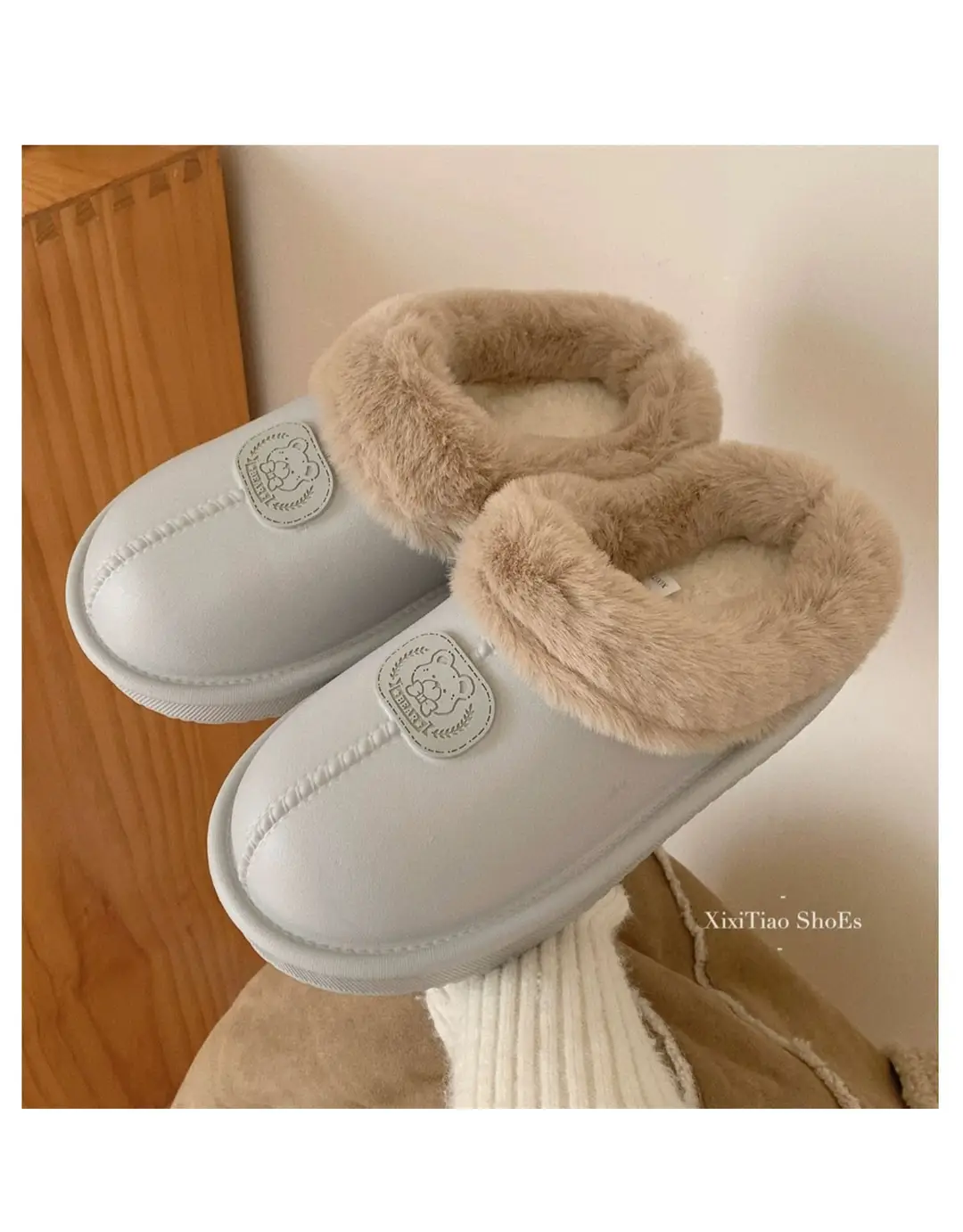 Thick-Soled Velvet Warm Cotton Slippers for Women in Autumn and Winter New Style Indoor Waterproof Outer Wear Lightweight Bag Heel Wear-Resistant Cotton Shoes for Men — feature 13