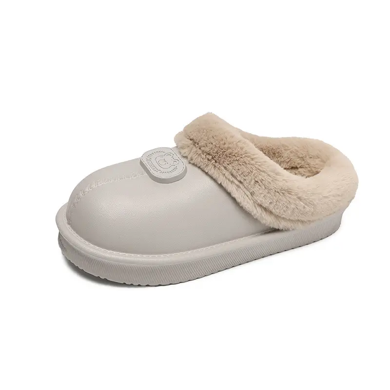 Thick-Soled Velvet Warm Cotton Slippers for Women in Autumn and Winter New Style Indoor Waterproof Outer Wear Lightweight Bag Heel Wear-Resistant Cotton Shoes for Men