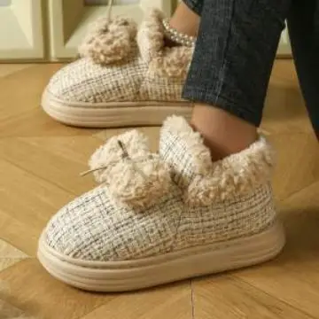 Thick-Soled Velvet Warm Cotton Slippers for Women in Autumn and Winter New Style Indoor Waterproof Outer Wear Lightweight Bag Heel Wear-Resistant Cotton Shoes for Men