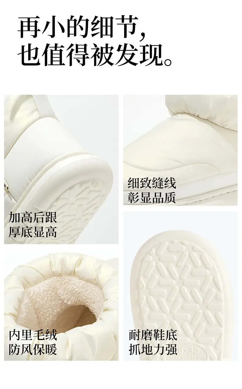 Women's Waterproof Warm Slippers White Grey Winter Autumn — feature 11