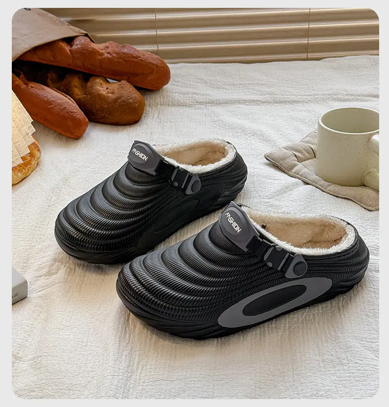 Men's Winter New Style Fleece-Lined Thick-Soled Home Furry Slippers, Outdoor Warm and Waterproof Cotton Slippers for Women — feature 17