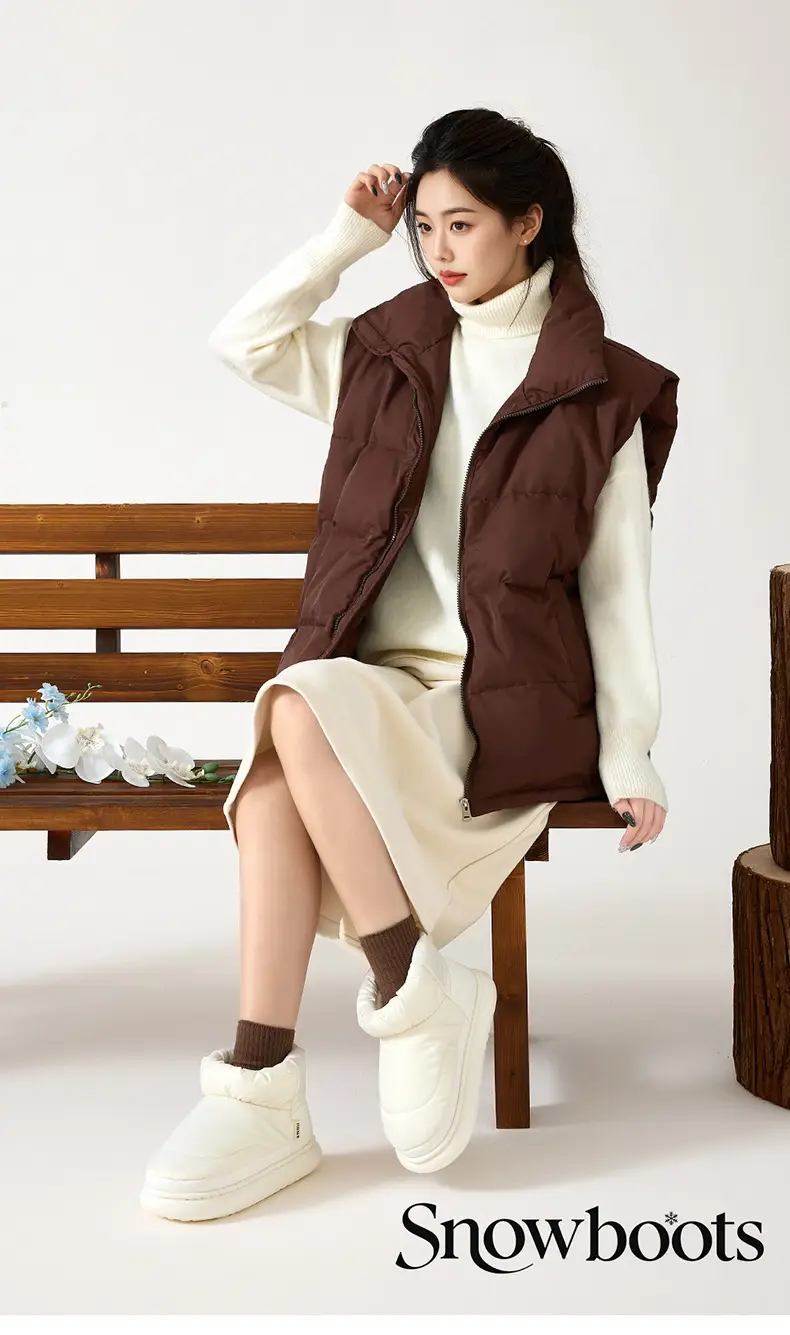 Women's Waterproof Warm Slippers White Grey Winter Autumn — feature 1