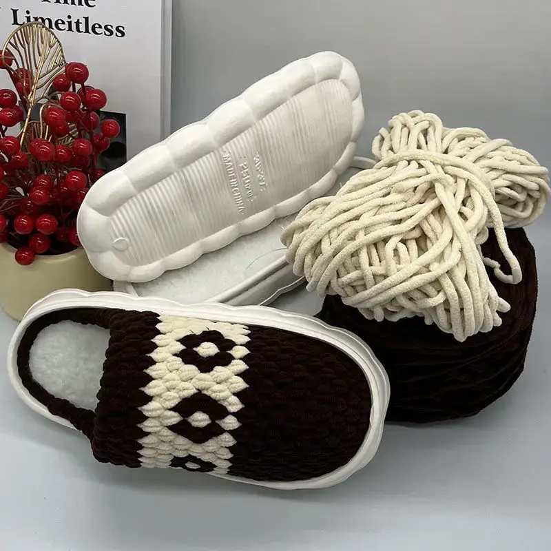 Hand-Knitted Ice Slippers for Men Women Anti-Slip Soft Sole - Image 22