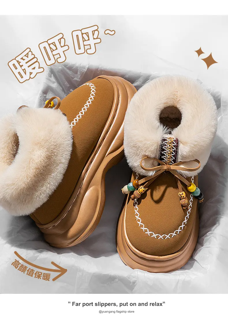 High-Top Snow Boots for Women 2025 Autumn and Winter New Niche Fashion Retro Versatile Comfortable Bow Snow Cotton Shoes — feature 10