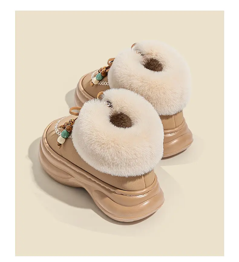 High-Top Snow Boots for Women 2025 Autumn and Winter New Niche Fashion Retro Versatile Comfortable Bow Snow Cotton Shoes — feature 11