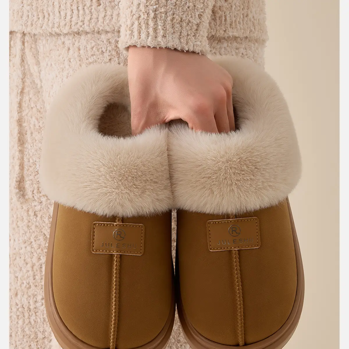 Women Plush Cotton Winter Slippers Warm Non-Slip — feature 3