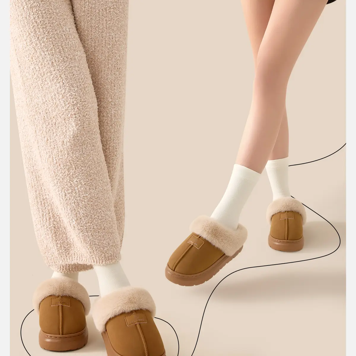 Women Plush Cotton Winter Slippers Warm Non-Slip — feature 9