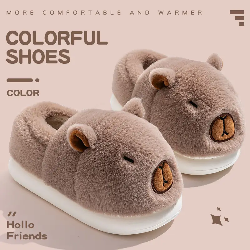 Kapibala Bag Heel Cotton Slippers for Women 2025 New Autumn and Winter Couples Anti-Slip Warm Indoor Home Cotton Shoes for Women - Image 7