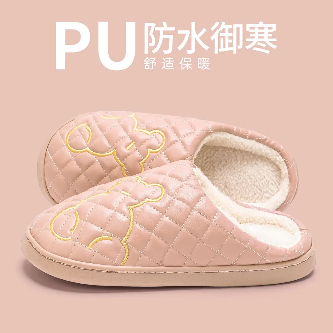 Jialiya Waterproof Cotton Slippers for Women 2025 Winter New Home Indoor Warm Simple Middle-Aged and Elderly Slippers for Men - Image 7