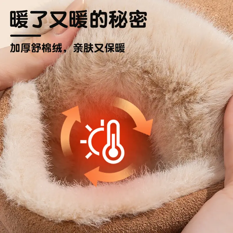 High-Top Cotton Slippers for Women, Autumn and Winter 2025 New Style, Indoor and Home, Non-Slip, Thick-Soled, Warm and Velvet, Outer Wear - Image 6