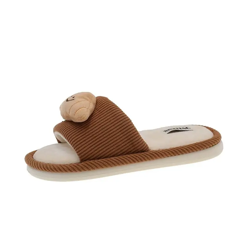 Women Cotton Slippers Brown Winter Indoor Comfortable - Image 8