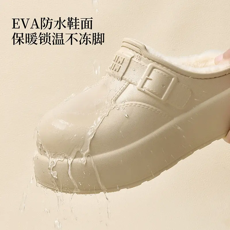 Women's Fashionable Closed-Toe Home Cotton Slippers, New Winter Indoor Non-Slip Wear-Resistant Thick-Soled Cotton Slippers for Women Wholesale - Image 7