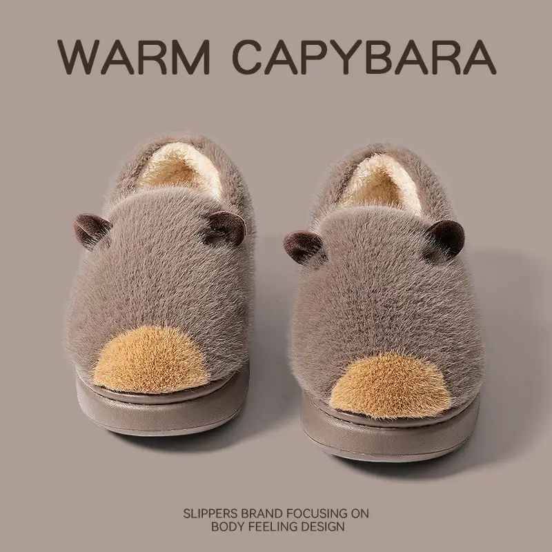 Warm Capybara Cotton Slippers for Women Winter - Image 3