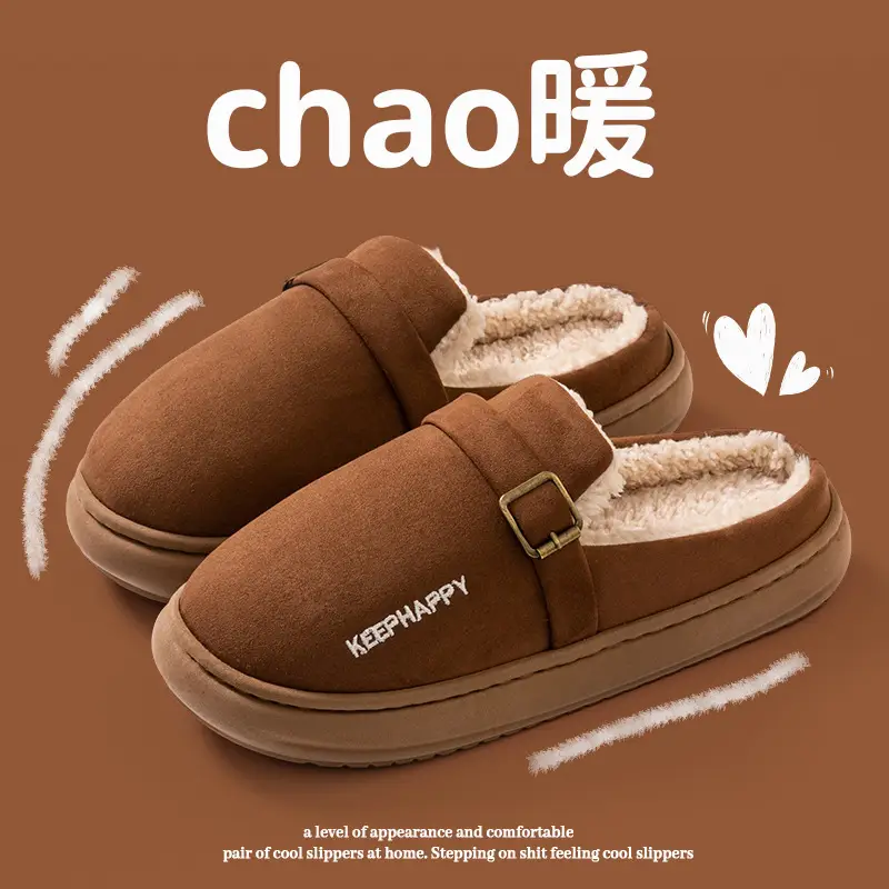 9004 Embroidered Birkenstock Shoes Fleece-Lined and Thickeneded North 2025 Winter New Warm Thick-Soled Home and Outdoor Shoes Wholesale - Image 5
