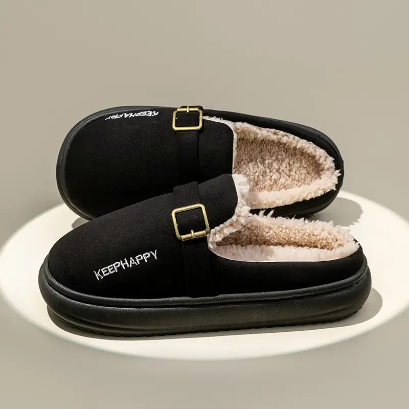 9004 Embroidered Birkenstock Shoes Fleece-Lined and Thickeneded North 2025 Winter New Warm Thick-Soled Home and Outdoor Shoes Wholesale - Image 2