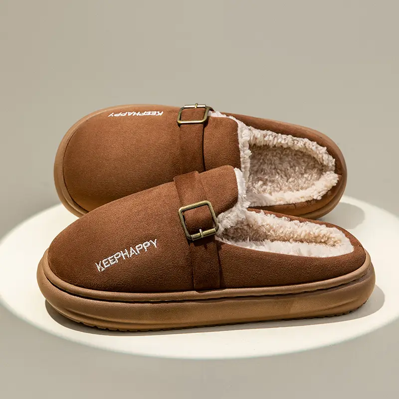 9004 Embroidered Birkenstock Shoes Fleece-Lined and Thickeneded North 2025 Winter New Warm Thick-Soled Home and Outdoor Shoes Wholesale - Image 3