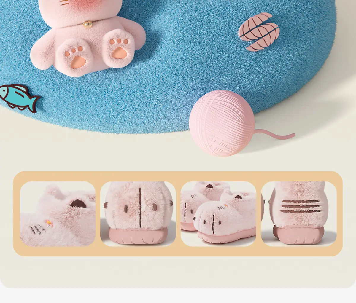 Cute Plush Cotton Boots for Women Winter Warm Closed Heel — feature 5