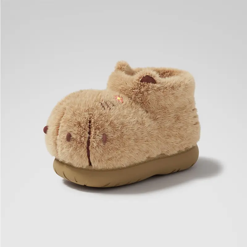 Cute Plush Cotton Boots for Women Winter Warm Closed Heel