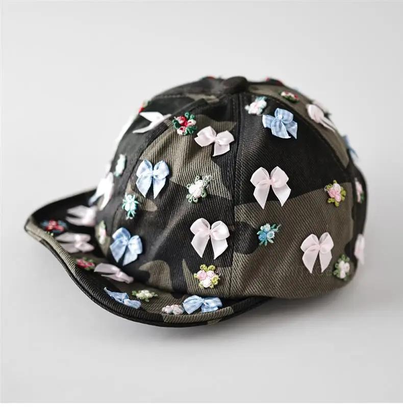 Women Camouflage Flower Bow Cap for Travel Fashion — feature 4
