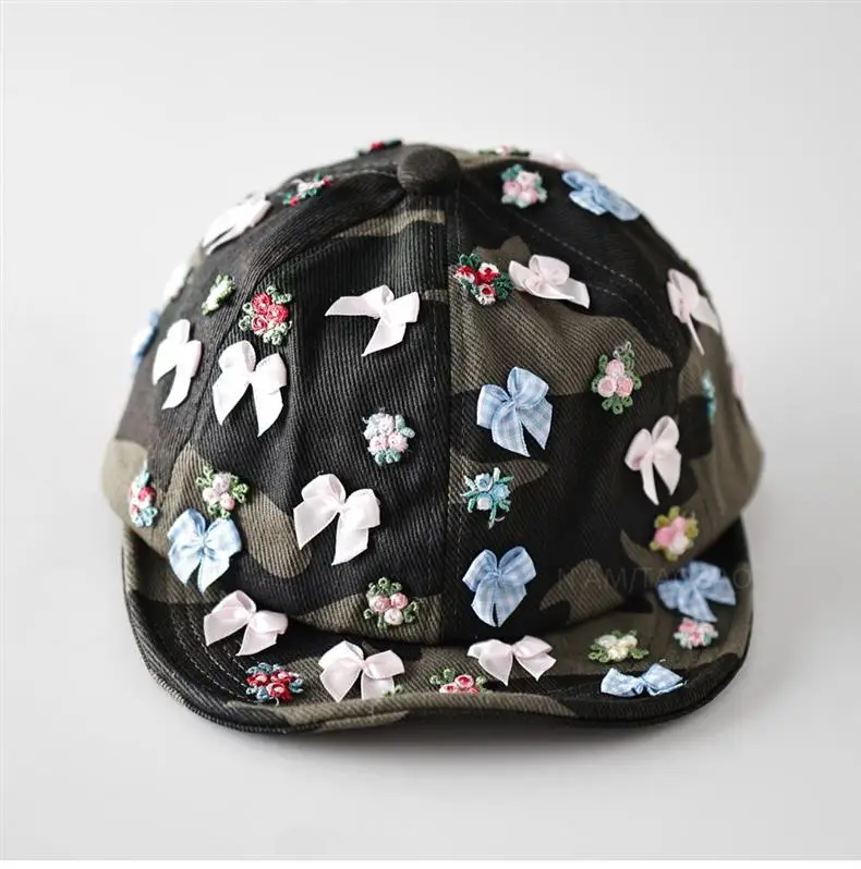 Women Camouflage Flower Bow Cap for Travel Fashion — feature 6
