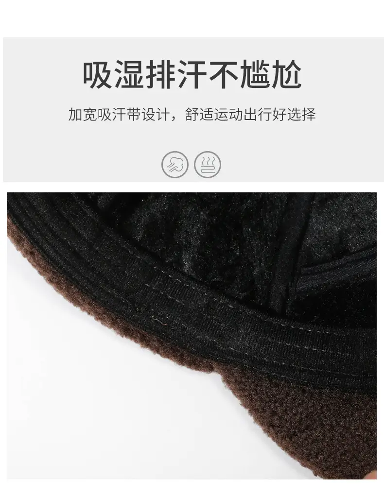 Men Woolen Baseball Cap Winter Warm Cuffed Ear — feature 3