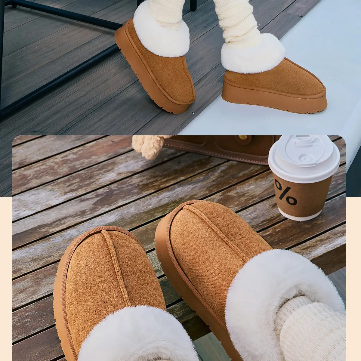 Women's Fleece Snow Boots Brown 2025 — feature 11