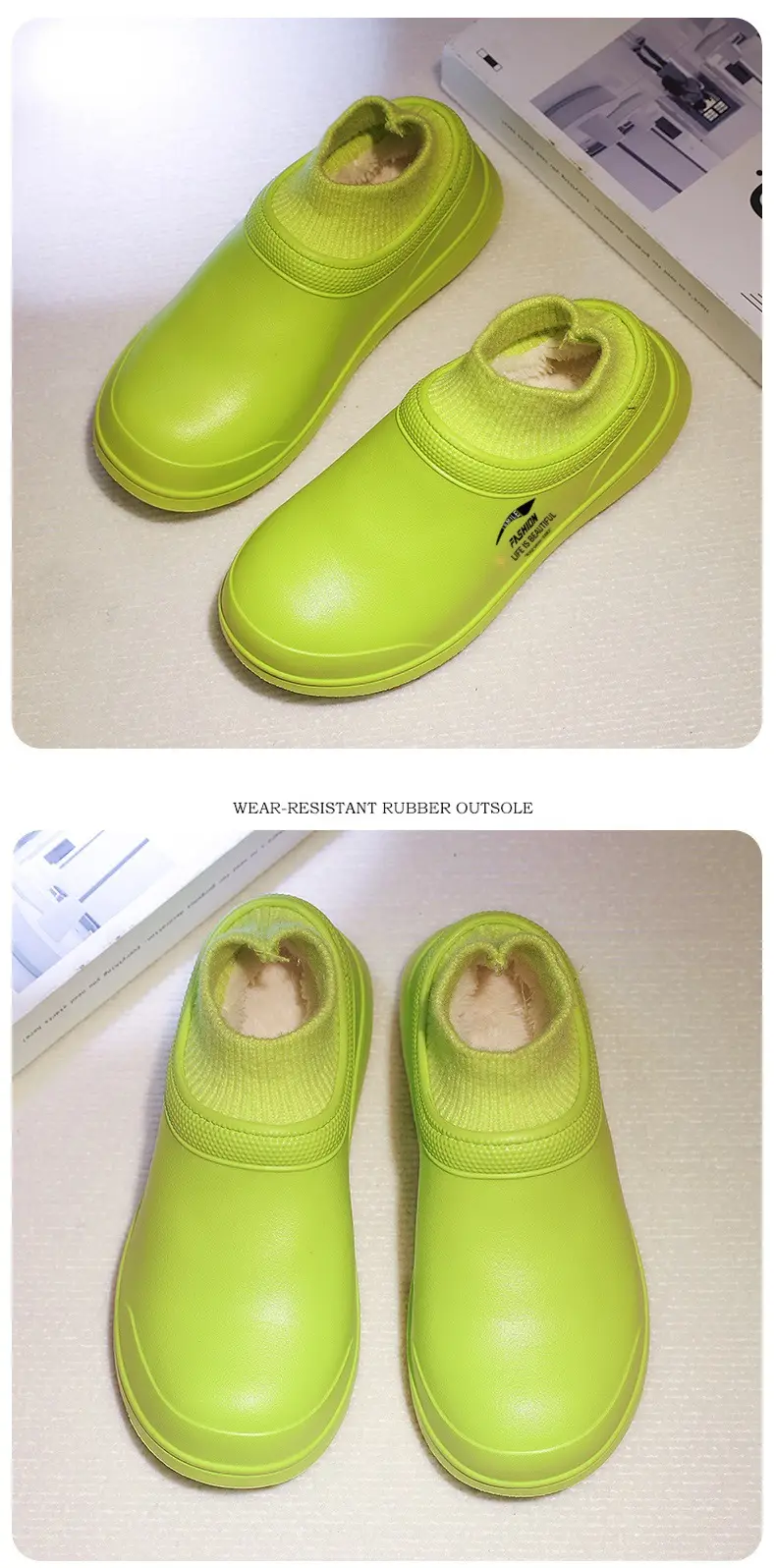 Men's Winter Cotton Slippers for Outdoor Wear, Fleece-Lined and Thickened, with a Soft Feel, Closed-Toe, Trendy Sock-Style, Warm Cotton — feature 15