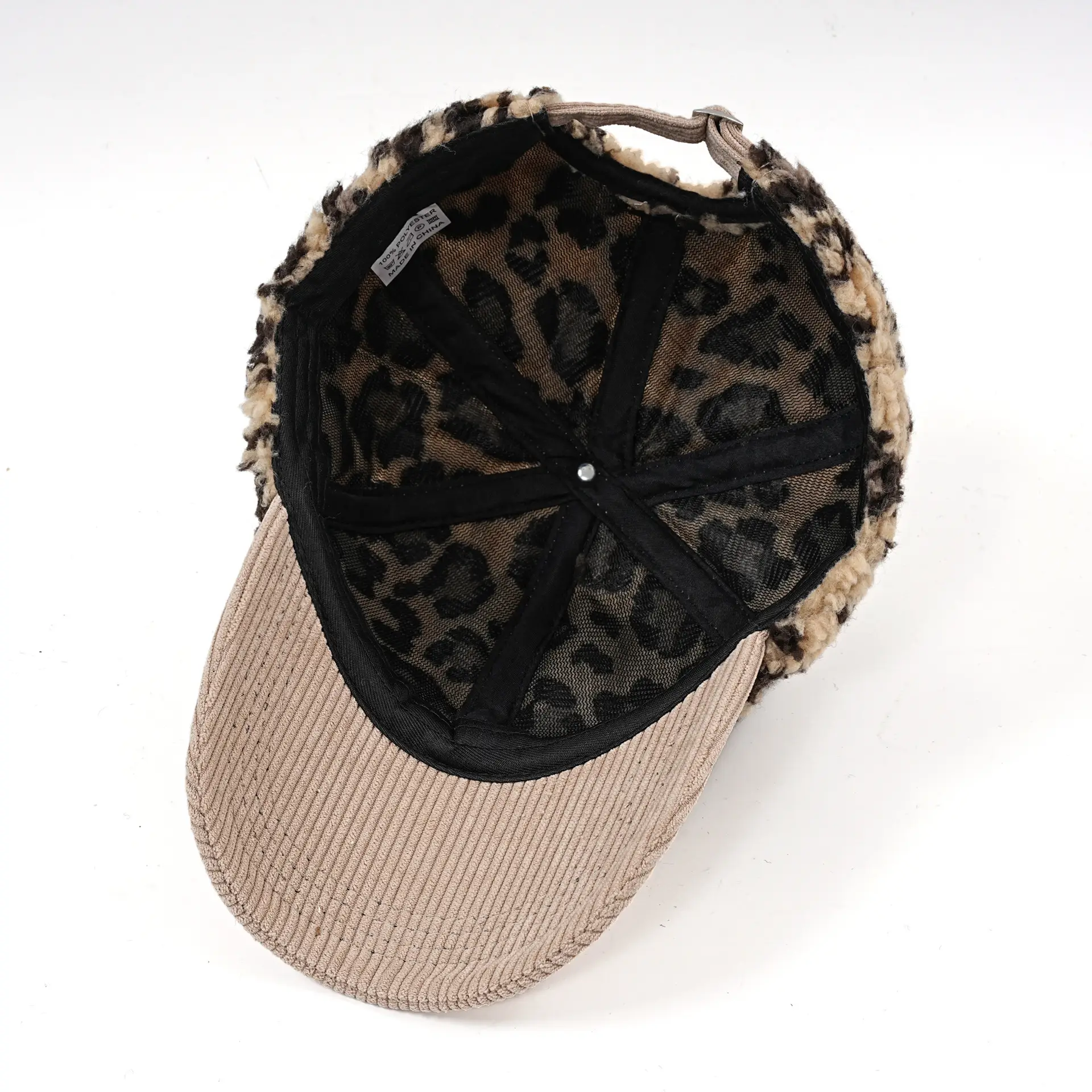 Leopard Print Sherpa Hat for Men Winter Warm - Image 9