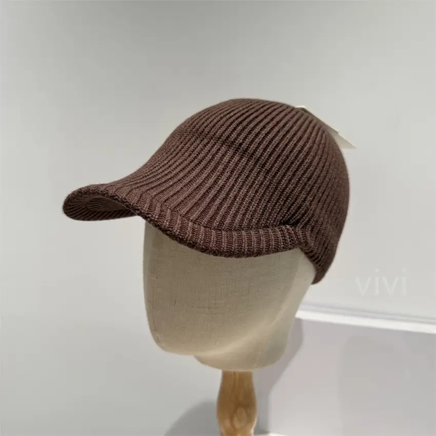 Men Wool Blend Baseball Cap Winter Warm Solid Color - Image 3