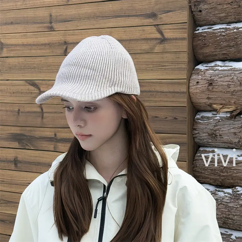 Men Wool Blend Baseball Cap Winter Warm Solid Color - Image 4