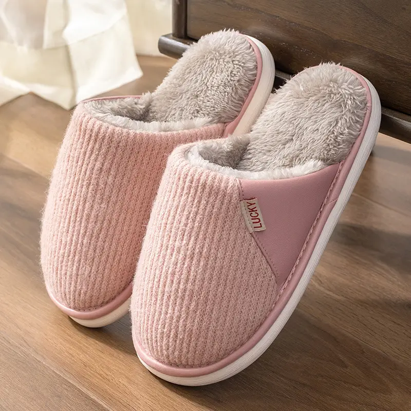 Women Cotton Slippers Warm Fleece Lined Autumn Winter 2023 - Image 2