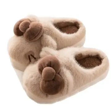 Women's Stuffed Cotton Slippers Red Bow Winter Warm - Image 8
