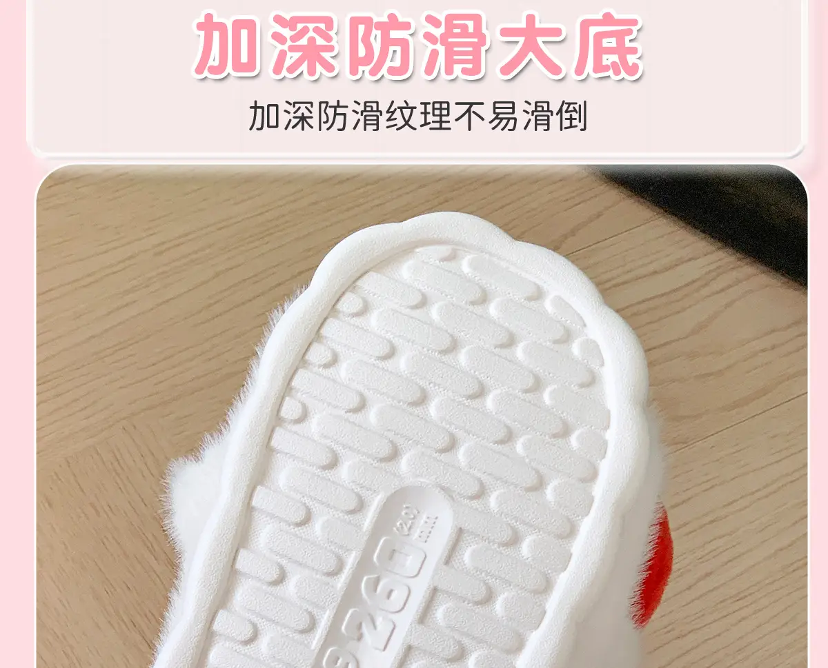 Women's Stuffed Cotton Slippers Red Bow Winter Warm — feature 10