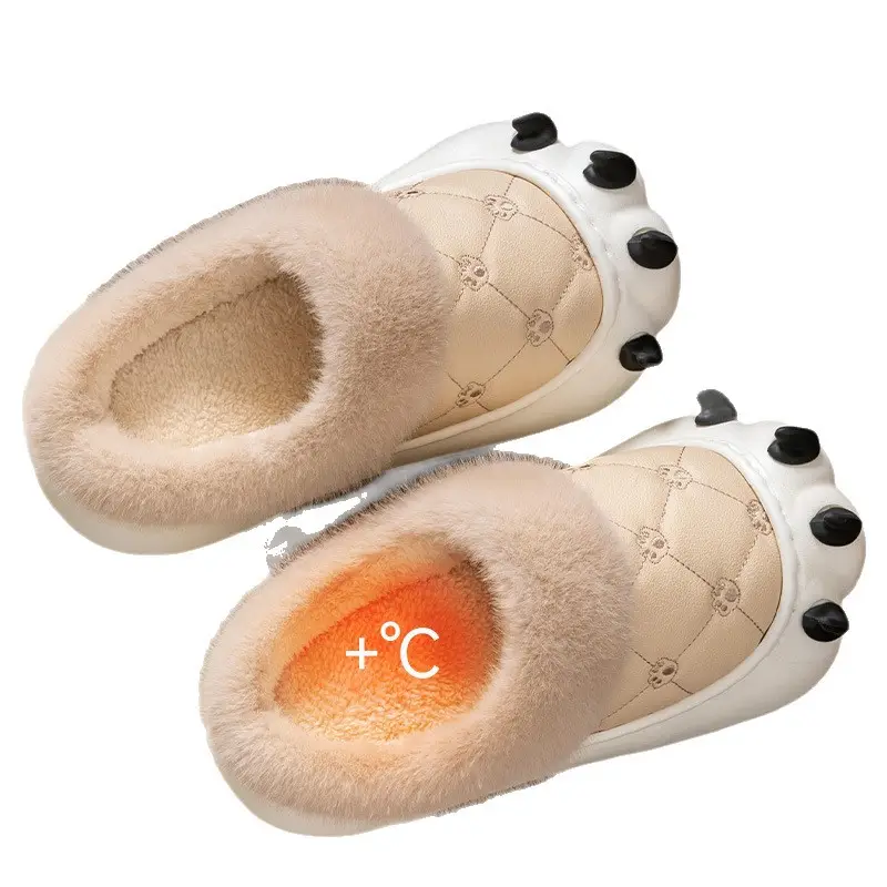 Cute Bear Claw Women's Warm Cotton Slippers 2025 Winter - Image 8