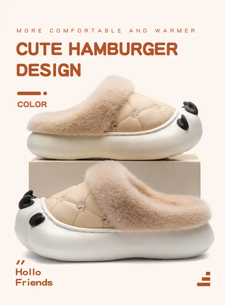 Cute Bear Claw Women's Warm Cotton Slippers 2025 Winter — feature 4