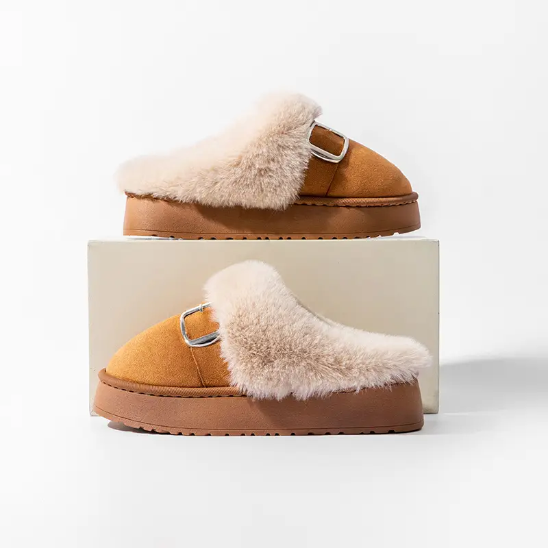 Cotton Slippers for Women Autumn and Winter Warm Indoor 2025 New Home Household Fleece-Lined Anti-Slip Men's Winter