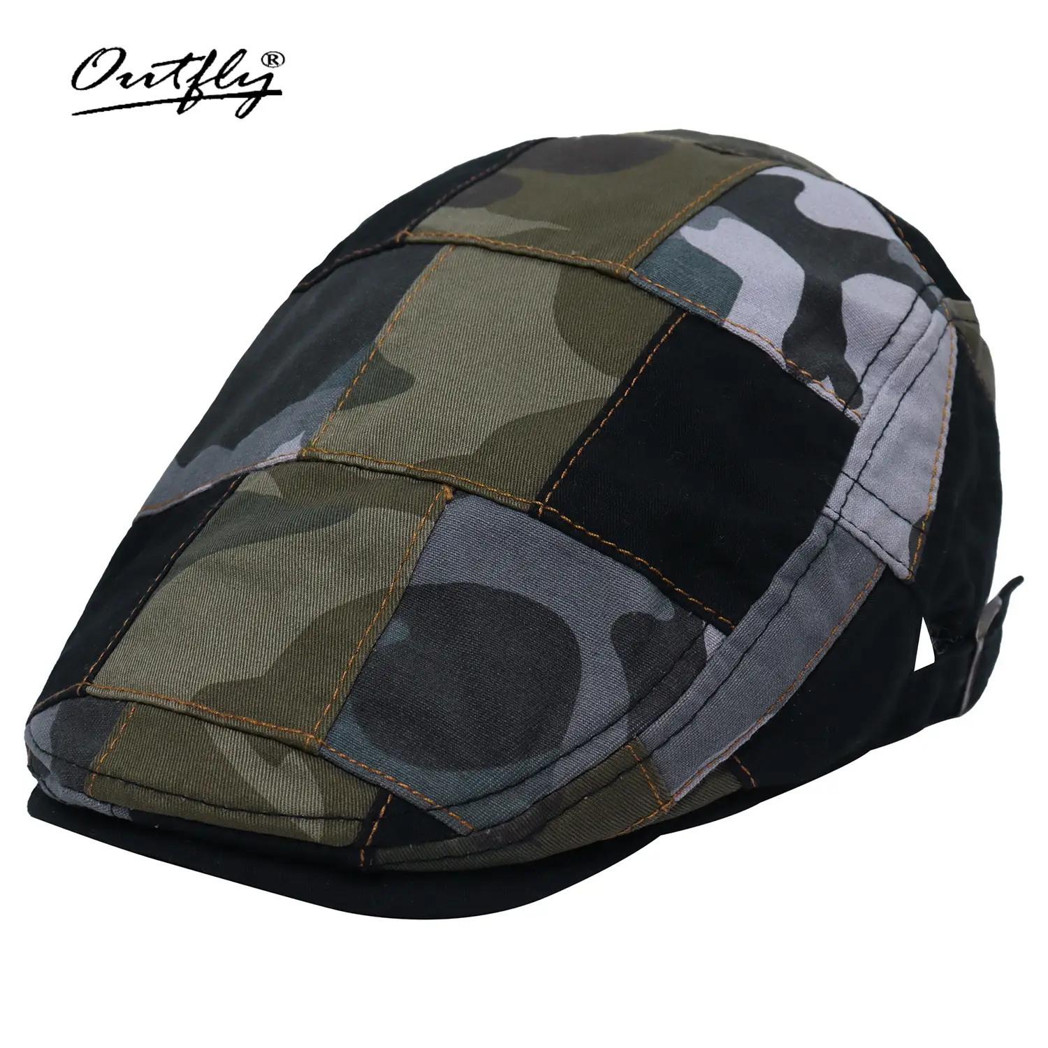 Unisex Spring Sun Hats Plaid Fabric Forward Caps - Image 12