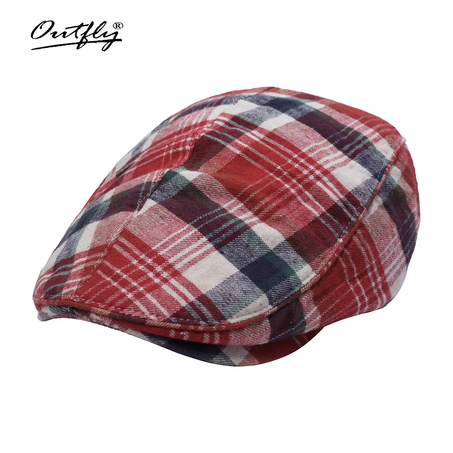 Unisex Spring Sun Hats Plaid Fabric Forward Caps - Image 15