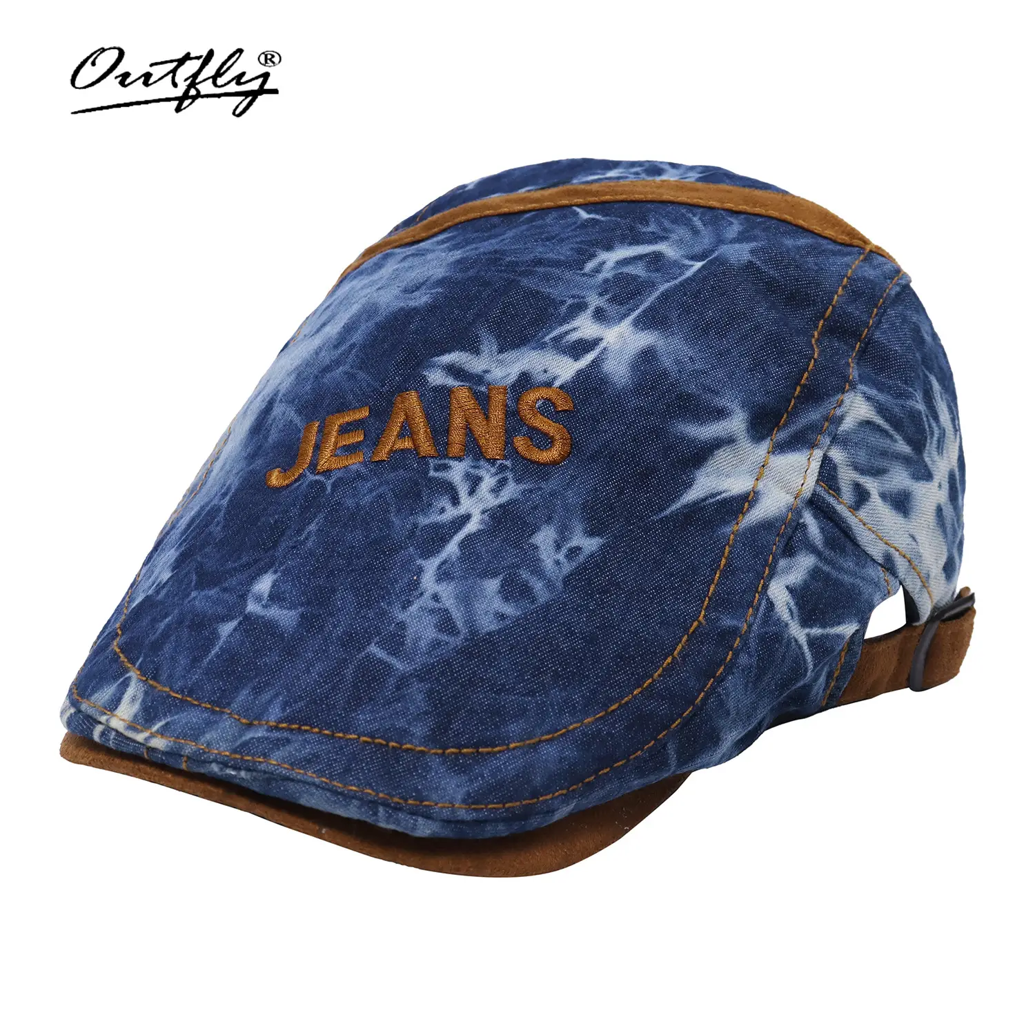 Unisex Spring Sun Hats Plaid Fabric Forward Caps - Image 2