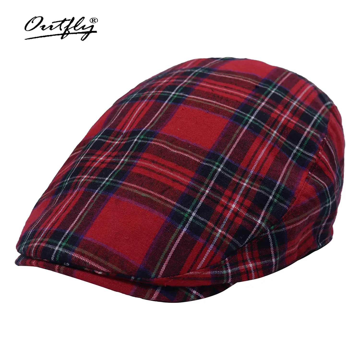 Unisex Spring Sun Hats Plaid Fabric Forward Caps - Image 6