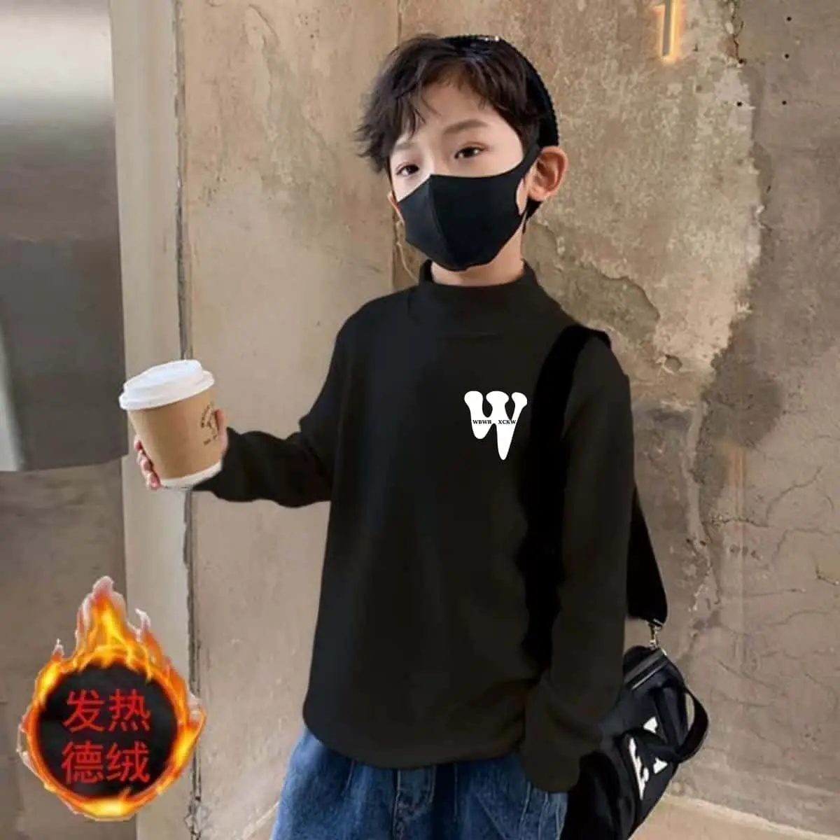 Boys Thermal T-Shirt Brown M Half Collar