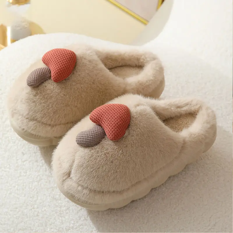 Cute Mushroom Slippers for Women Winter Warm Non-Slip - Image 6
