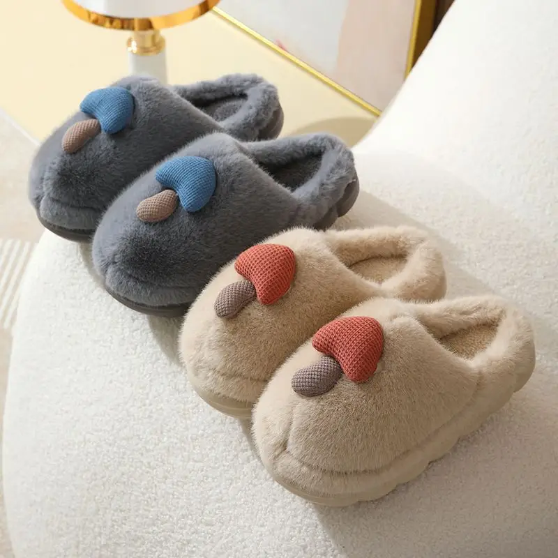 Cute Mushroom Slippers for Women Winter Warm Non-Slip - Image 8