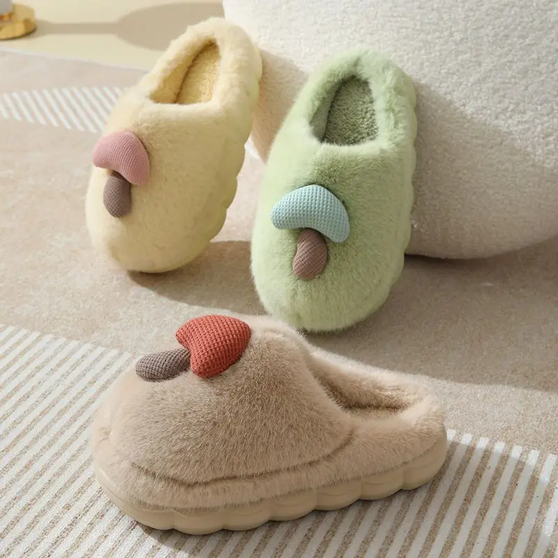 Cute Mushroom Slippers for Women Winter Warm Non-Slip - Image 9