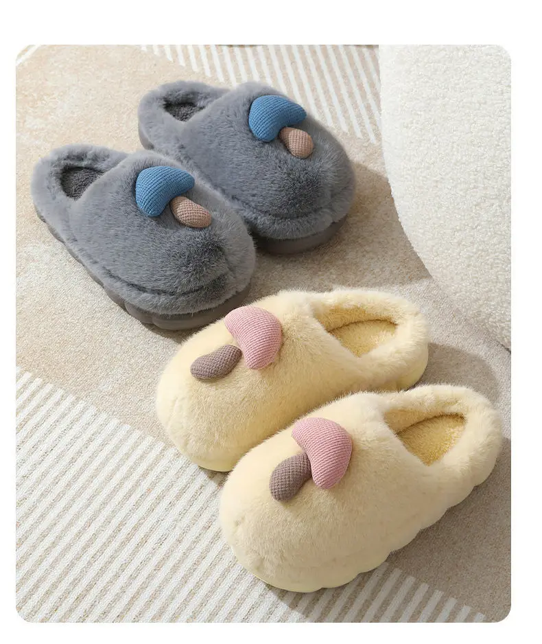 Cute Mushroom Slippers for Women Winter Warm Non-Slip — feature 15