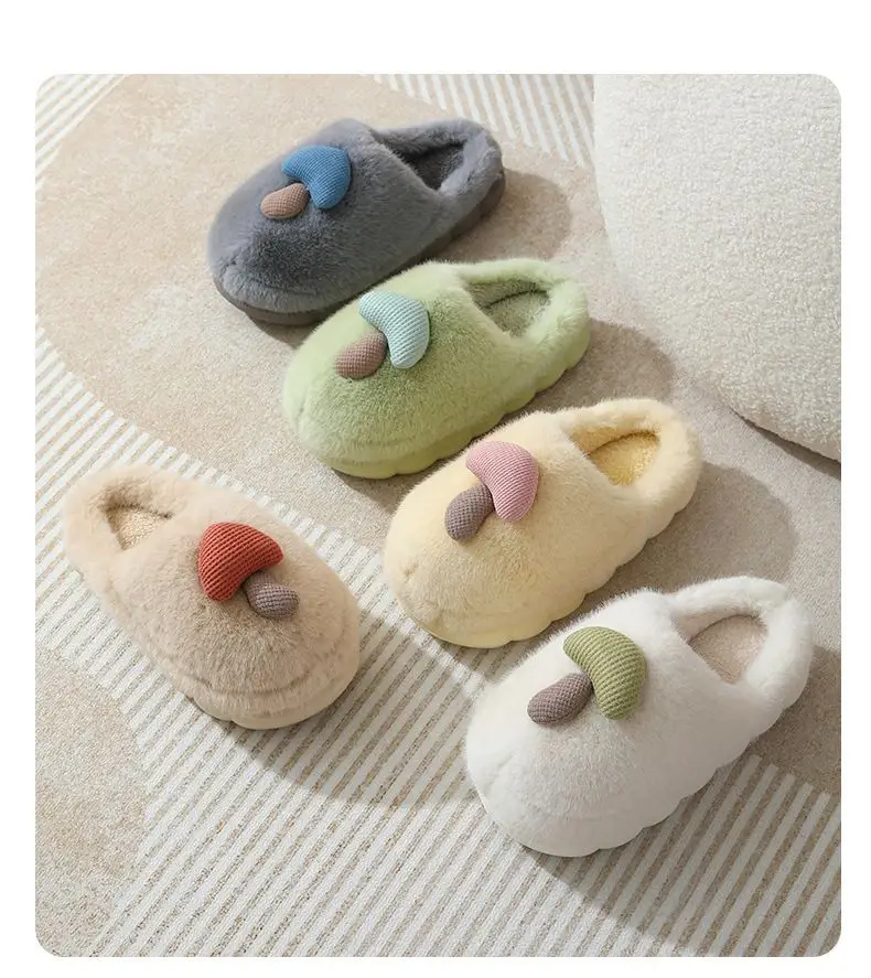 Cute Mushroom Slippers for Women Winter Warm Non-Slip — feature 18