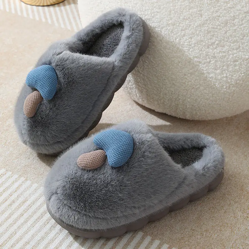 Cute Mushroom Slippers for Women Winter Warm Non-Slip - Image 2